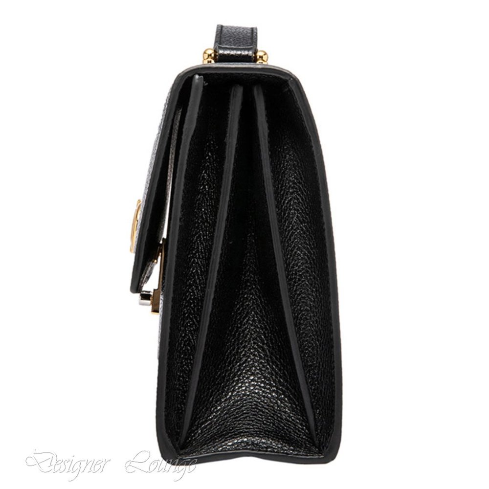 NEW GUCCI Zumi Interlocking G Horsebit Black Grain Leather Small Crossbody Bag - Picture 3 of 15